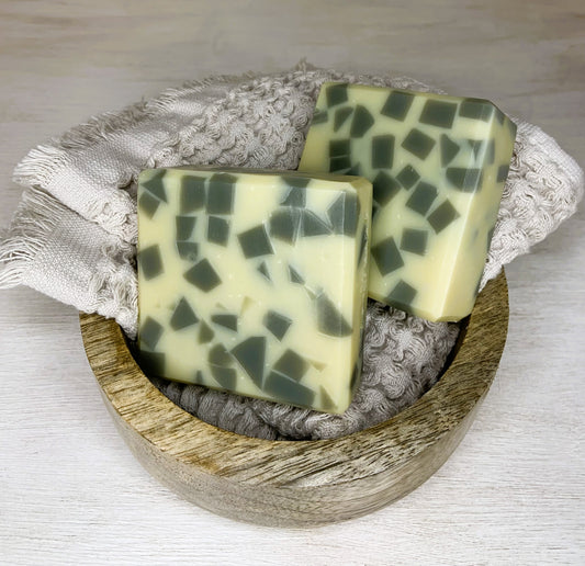 Green mosaic natural soap | rich in organic shea butter