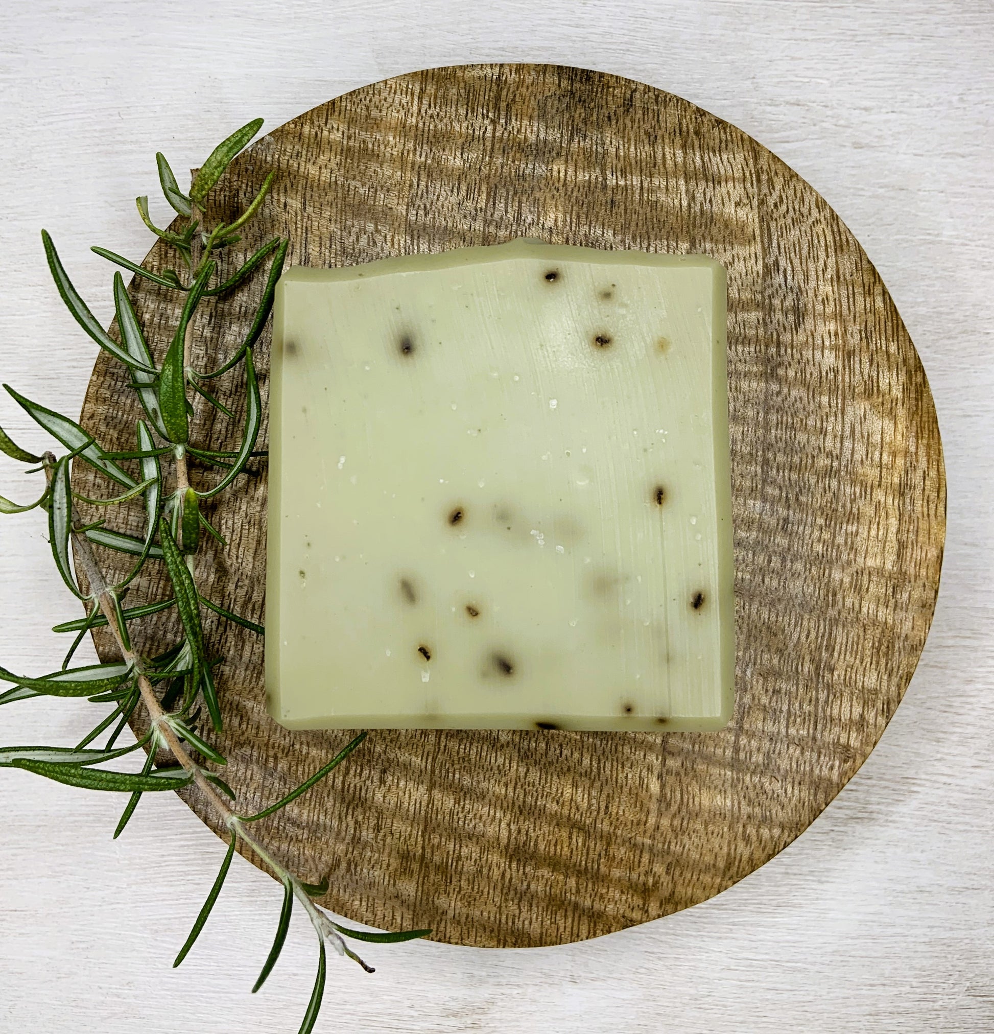 Natural Soap with fresh rosemary infused oils & green clay